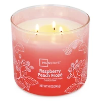 Mainstays 3-Wick Textured Wrapped Raspberry Peach Frose Scented Candle, 14 oz