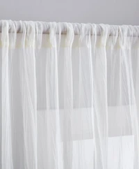 Crinkle Sheer Rod Pocket Curtains – 2 pack, Crinkled Texture