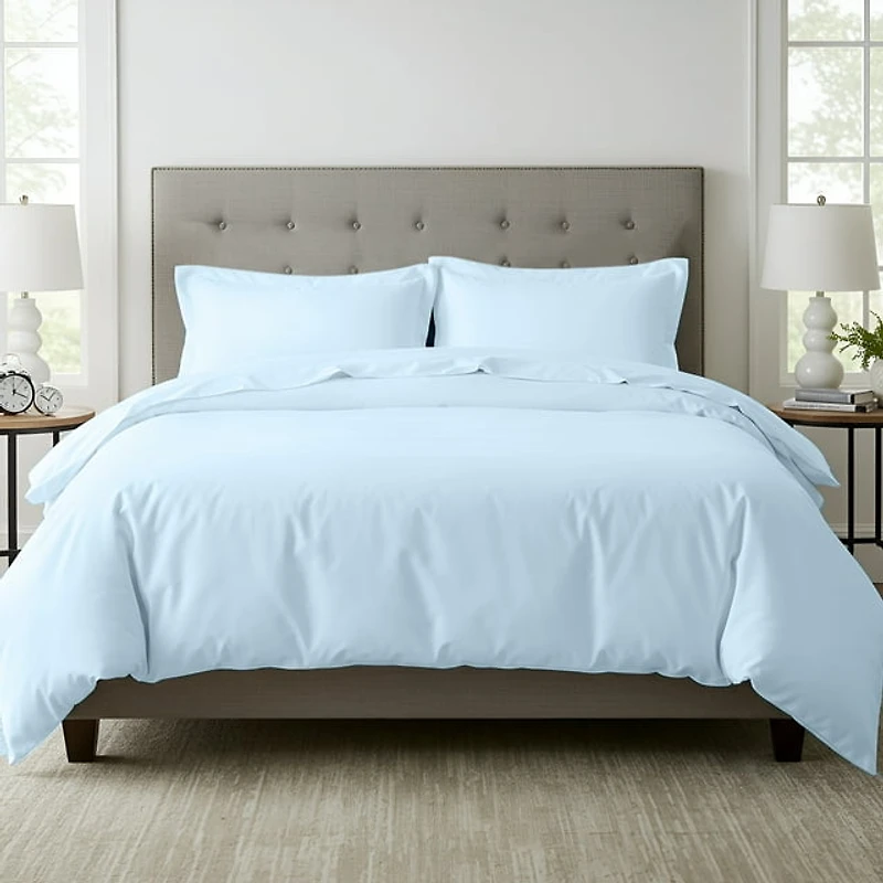 Parure de lit Beddora 3 pièces pour lit King/Queen, 100 % coton respirant, housse de couette douce et 2 taies d'oreiller, marron clair