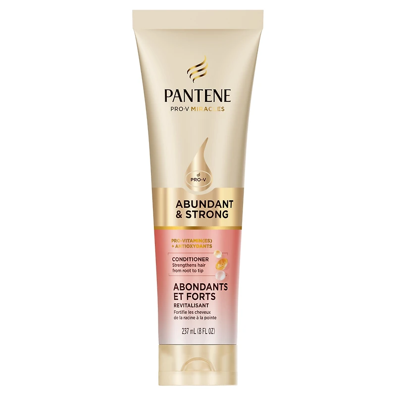 Pantene Abundant & Strong Conditioner, Strenghtens Hair From Root to Tip, Pro-Vitamin B5 Complex and Antioxidants, 237 mL