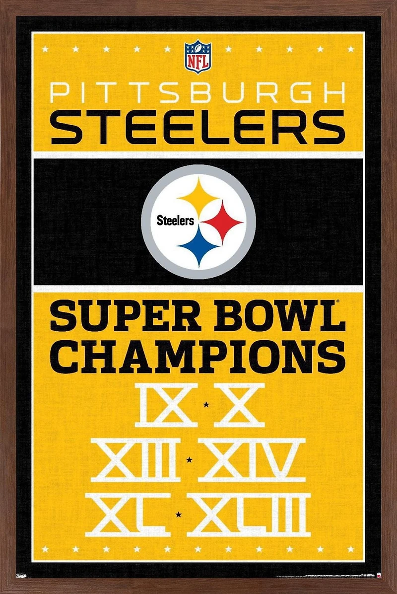 NFL Pittsburgh Steelers - Champions 13 Wall Poster, 22.375" x 34"