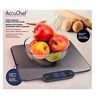 AccuChef High Capacity 33lb (15 kg) Digital Kitchen Scale, Wide Platform, Model 2345