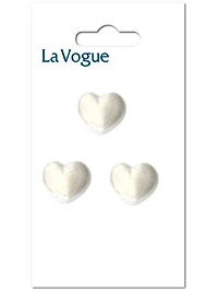 LA VOGUE Shank Button - Pearl-Coloured Heart, 15 mm (0.59 in)