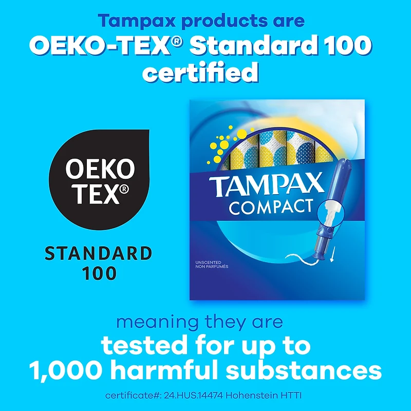 Tampax Tampons Pearl Compacts, avec Tresse LeakGuard & Applicateur Extensible, Absorption Super, Applicateur Extensible Compact, Non Parfumés