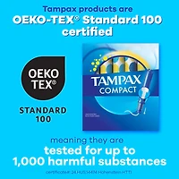 Tampax Tampons Pearl Compacts, avec Tresse LeakGuard & Applicateur Extensible, Absorption Super, Applicateur Extensible Compact, Non Parfumés