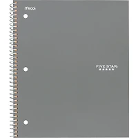 Five Star® 1 Subject 200pg Quad Notebook, Grey