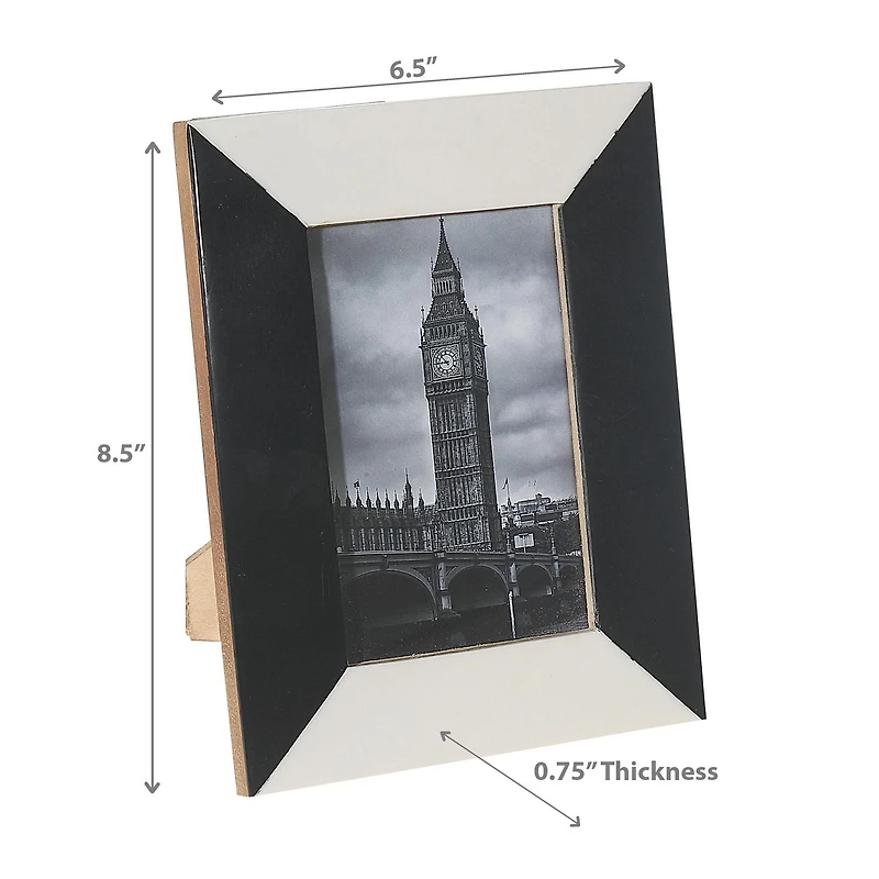 4X6 Black & White Inlay Photo Frame