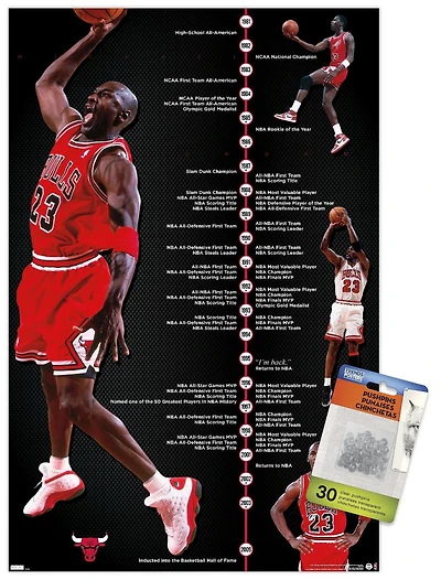 Michael Jordan - Timeline Wall Poster, 22.375" x 34" Framed