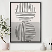 Designart Lignes géométriques minimales et cercle VI ART MURAL À CADRE FLOTTÉ