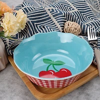 Hometrends Cherry Bamboo Melamine Bowl $6.5$ Inch, Blue