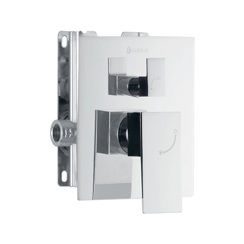 The akuaplus® 3-way diverter Pressure Balance Bath Shower Valve Set square with Magnetic Hand Shower 3 settings with Shower head, and Spout chrome finish