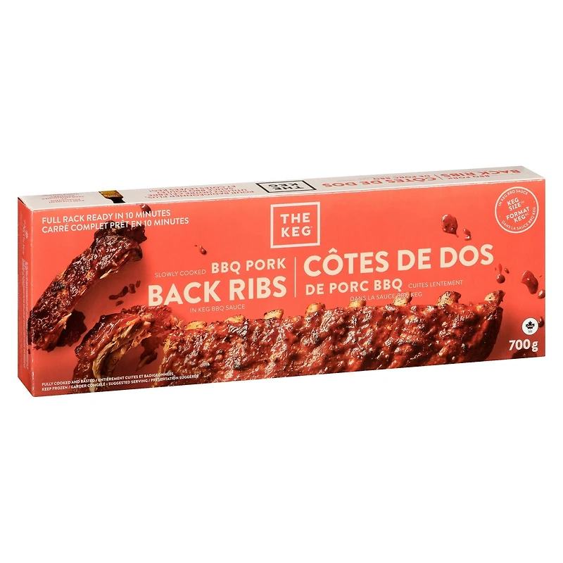 The Keg Pork back ribs Signature sauce BBQ, The Keg BBQ Pork Back Ribs 700g