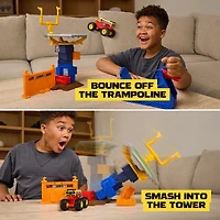 Monster Jam Smash & Bash Crash Course Playset, 16" Tower with 1:64 Monster Truck for Kids Ages 3 and up