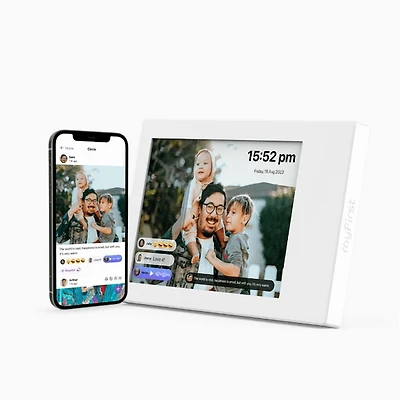 myFirst Frame Doodle - Digital Picture Frame 9 inches 32GB Memory, Auto-Rotate or Wall Mount, Send Photos and Videos via App