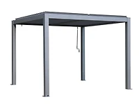 Pergola Vikos 10x10 en aluminium et persiennes en acier galvanisées