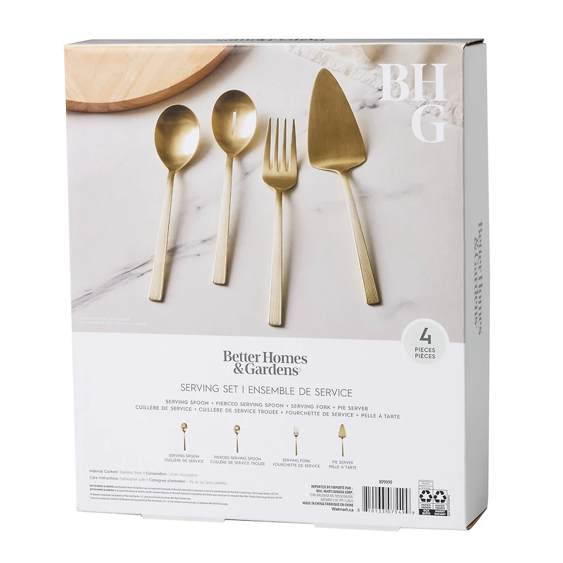 Better Homes and Gardens River Gold Satin 4-Piece Serve Set