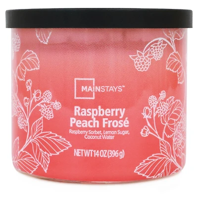 Mainstays 3-Wick Textured Wrapped Raspberry Peach Frose Scented Candle, 14 oz