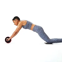 Reebok roue d'exercice à poignées ultra-adhérentes et coussin pour genoux