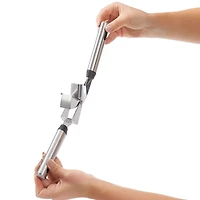 Starfrit Gourmet Steel Garlic Press, Large Capacity, Durable 430 Stainless Steel Handle, Pivoting Chamber for Easy Cleaning, Dishwasher Safe