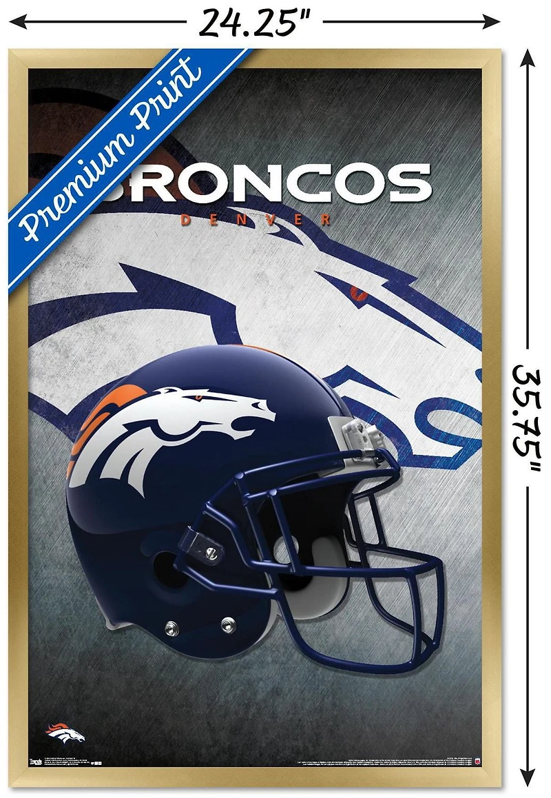 NFL Denver Broncos - Helmet 16 Wall Poster, 22.375" x 34"