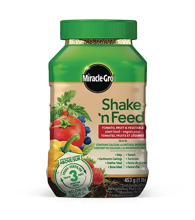 Engrais pour tomates, fruits et légumes Miracle-Gro Shake ’n Feed - 453g