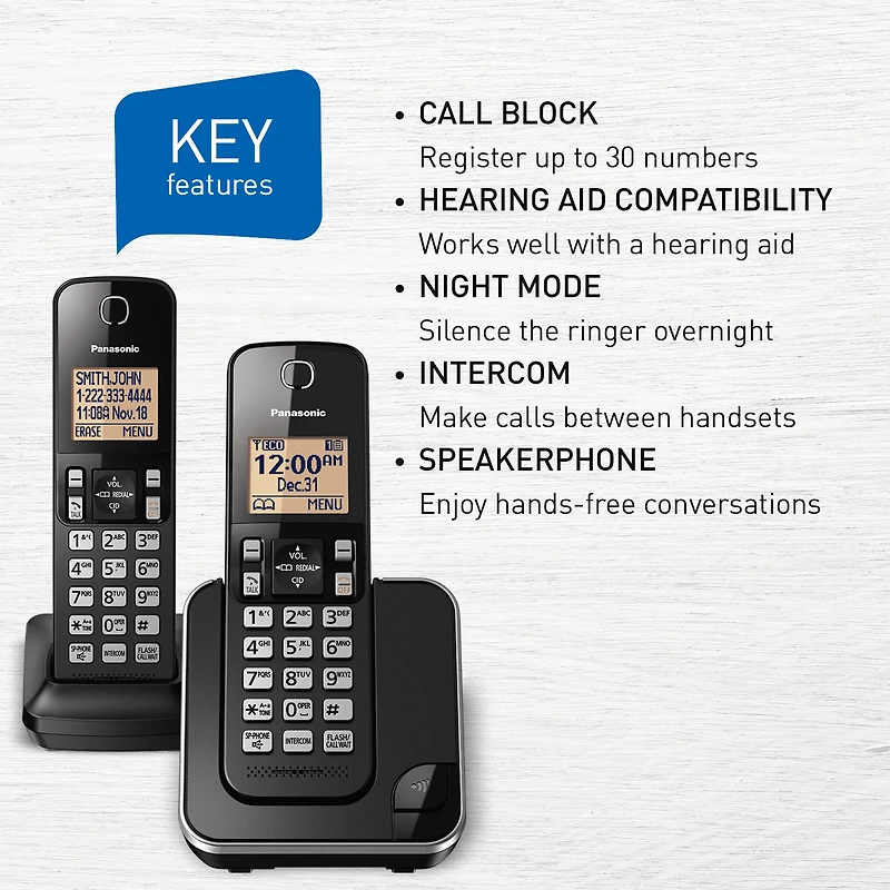Téléphone Panasonic DECT 6.0 – 2 combinés