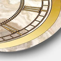 Designart 'White Onyx Natural White Marble' Glam wall clock