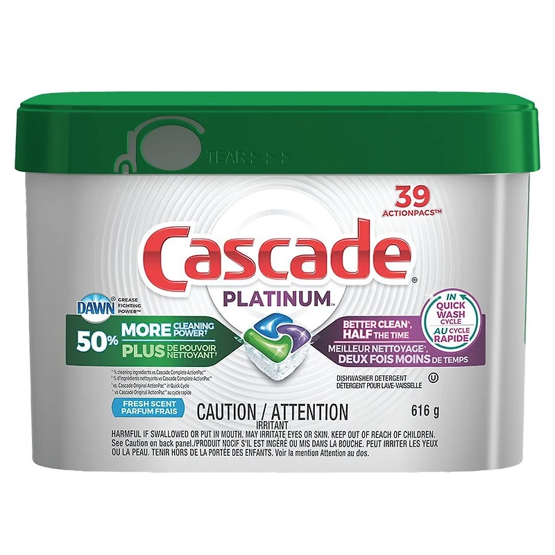 Cascade Platinum Dishwasher Detergent ActionPacs, Fresh Scent