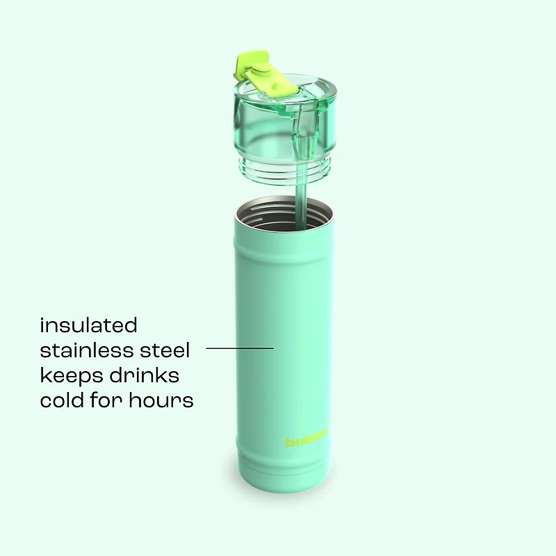 bubba Dualsip Water Bottle with Straw & 2-Way Lid, 24 oz (710 ml), Leakproof Stainless Steel Tumbler, Reusable, Dishwasher Safe, Lead & BPA-Free