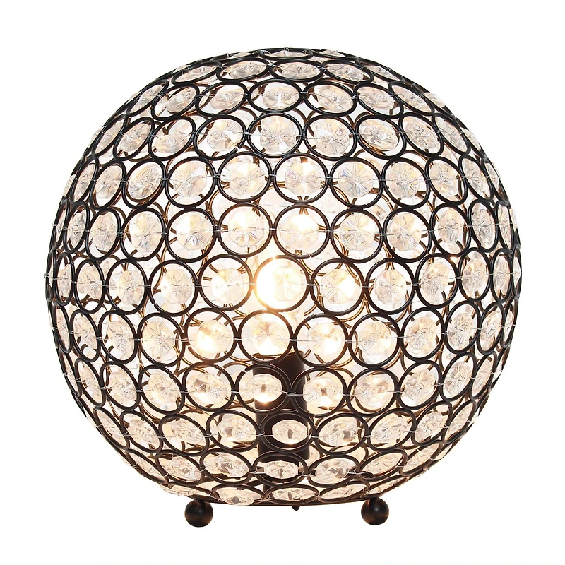 Elegant Designs Elipse 10 Inch Crystal Ball Sequin Table Lamp