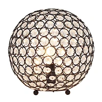 Elegant Designs Elipse 10 Inch Crystal Ball Sequin Table Lamp