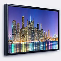 Design Art New York Cityscape Panorama Framed Canvas Art Print
