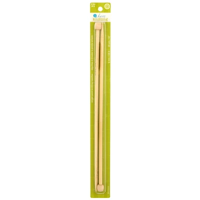 LOVE KNITTING 25 cm (10 in) Bamboo Single Point Knitting Needles - 2 pcs, 25 cm (9.8 in), 5 mm (0.2 in)