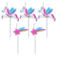 Bougies pioche licorne