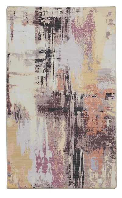 Tapis lavable Klarna 5 pi x 7 pi ivoire et violet