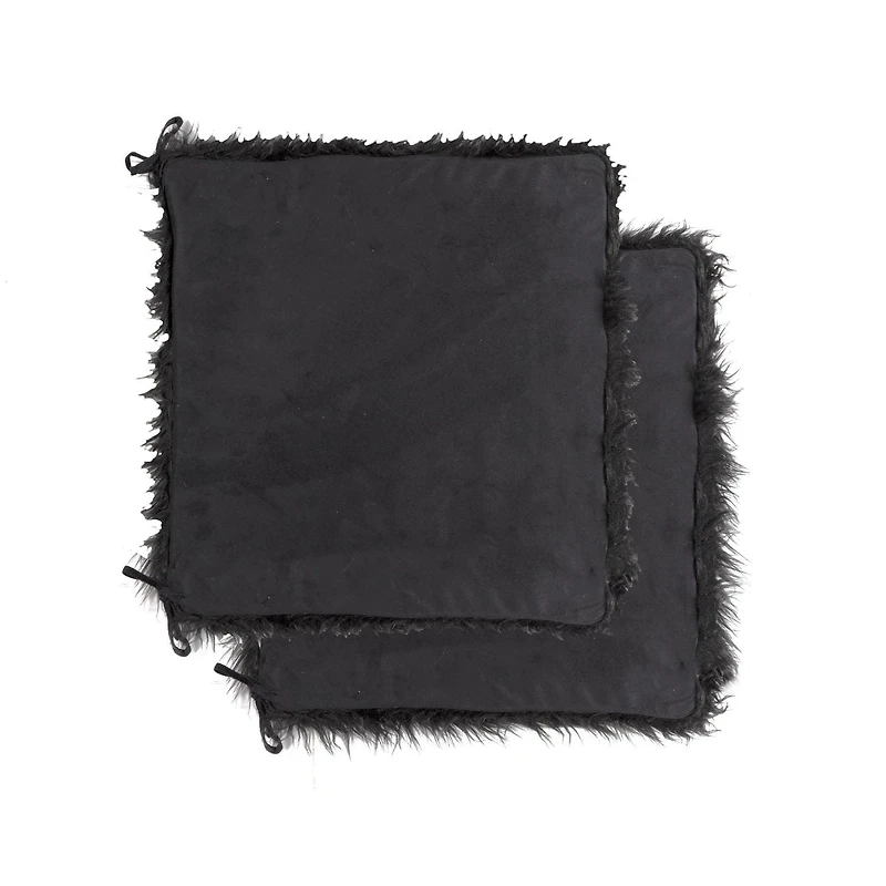 LAREDO FAUX FUR SEAT CUSHIONS 16" X 16" 2-PACK