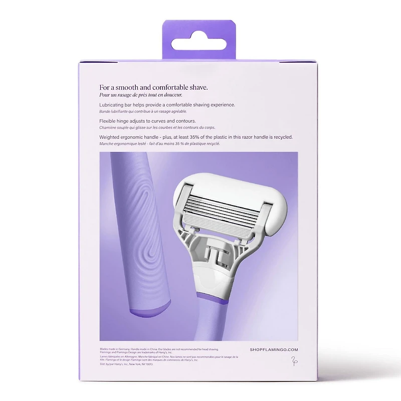 Flamingo Women’s Razor Multipack with 5 Razor Blade Refills - Lilac Handle