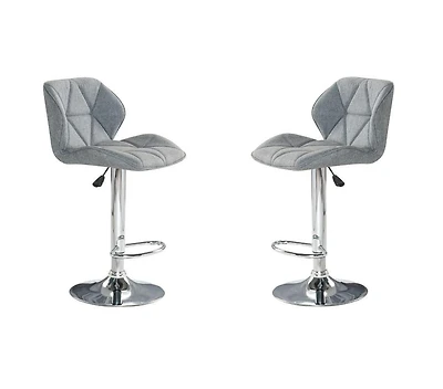 Heavenly Collection Tissu Gris Tabouret Réglable