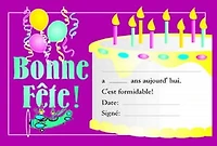 French Birthday Certificates