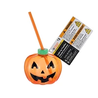 Halloween Light up Pumpkin Tumbler, Translucent Orange, Tumbler with Lid & Straw, Ages 3+,Party favors, by Way to Celebrate