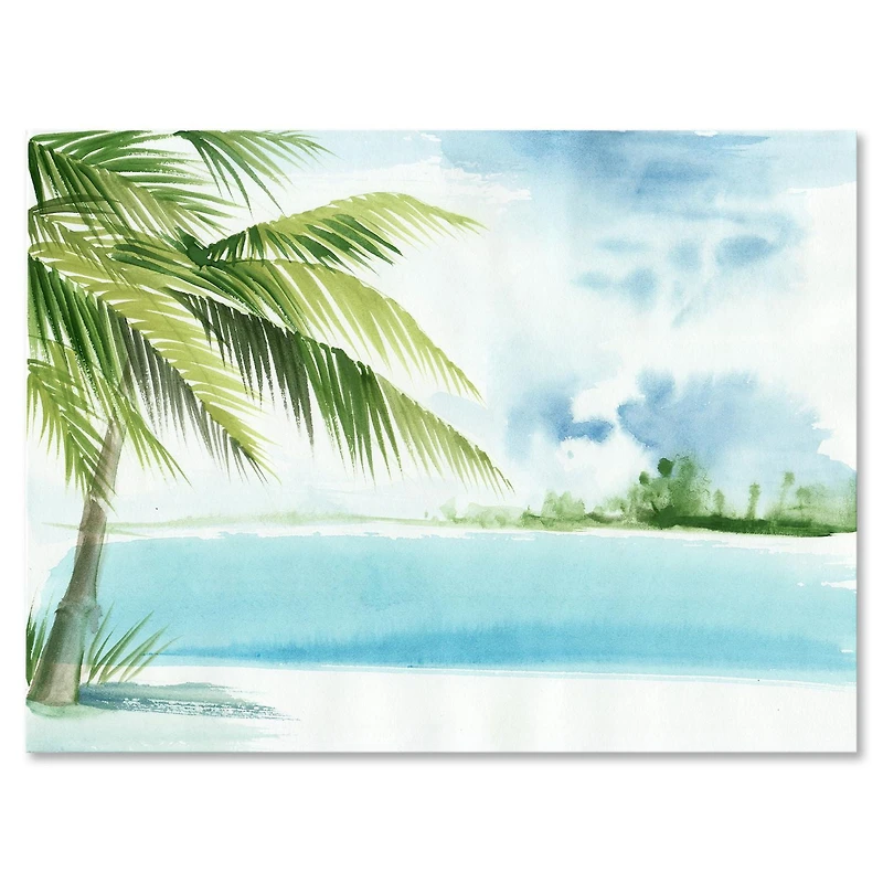 Designart Palm Beach Resort à l'aube I Art mural sur toile