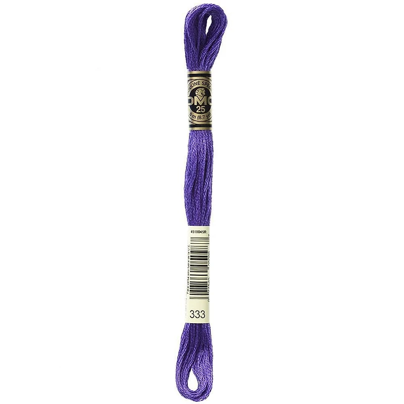 DMC Purple Cotton 6-Strand Embroidery Floss Skein, 8 m (8.7 yd)