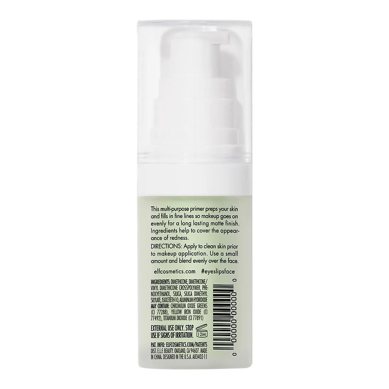 e.l.f. Cosmetics Mineral Face Primer, Tone Adjusting Green
