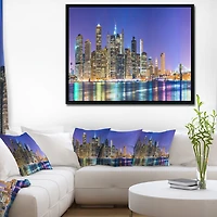 Design Art New York Cityscape Panorama Framed Canvas Art Print