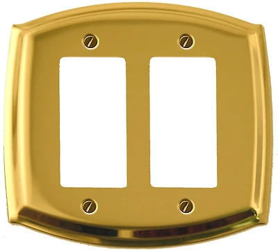 Atron Electro Industries Colonial Brass Double Rocker Wall Plate