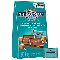 GHIRARDELLI, Carrés au chocolat au lait à la fleur de sel et au caramel, 151g