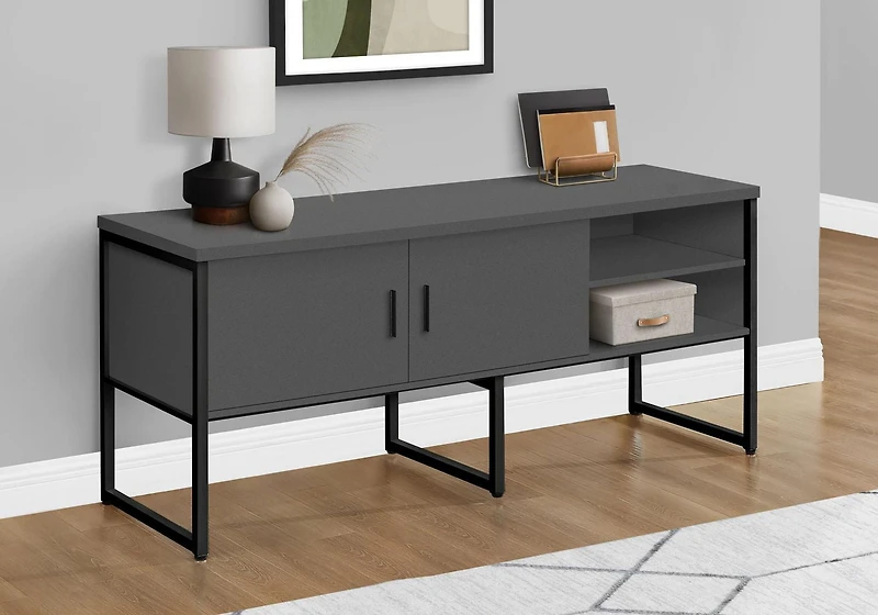 Monarch Specialties Office Credenza, 72"l, Home Office, Work, Storage Doors, Commercial Grade, White Laminate, Silver Metal, Contemporary