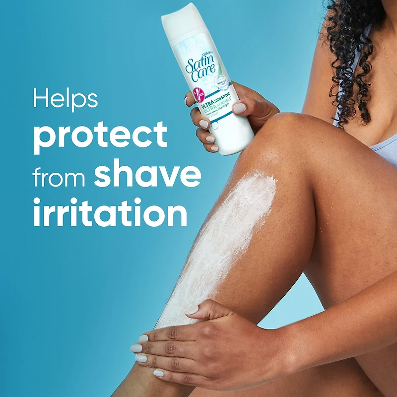 Gillette Venus Satin Care Ultra Sensitive Skin Shave Gel, Shaving Cream for Women, Fragrance Free