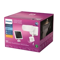 Philips 180° White Solar Powered Motion Activated Outdoor Integrated LED Flood Light