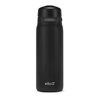 Ello 18 oz Flip & Fill Black Stainless Steel Water Bottle